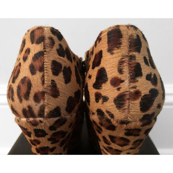 Vintage Leopard Platform Peep Toe Wedges - Picture 7 of 10